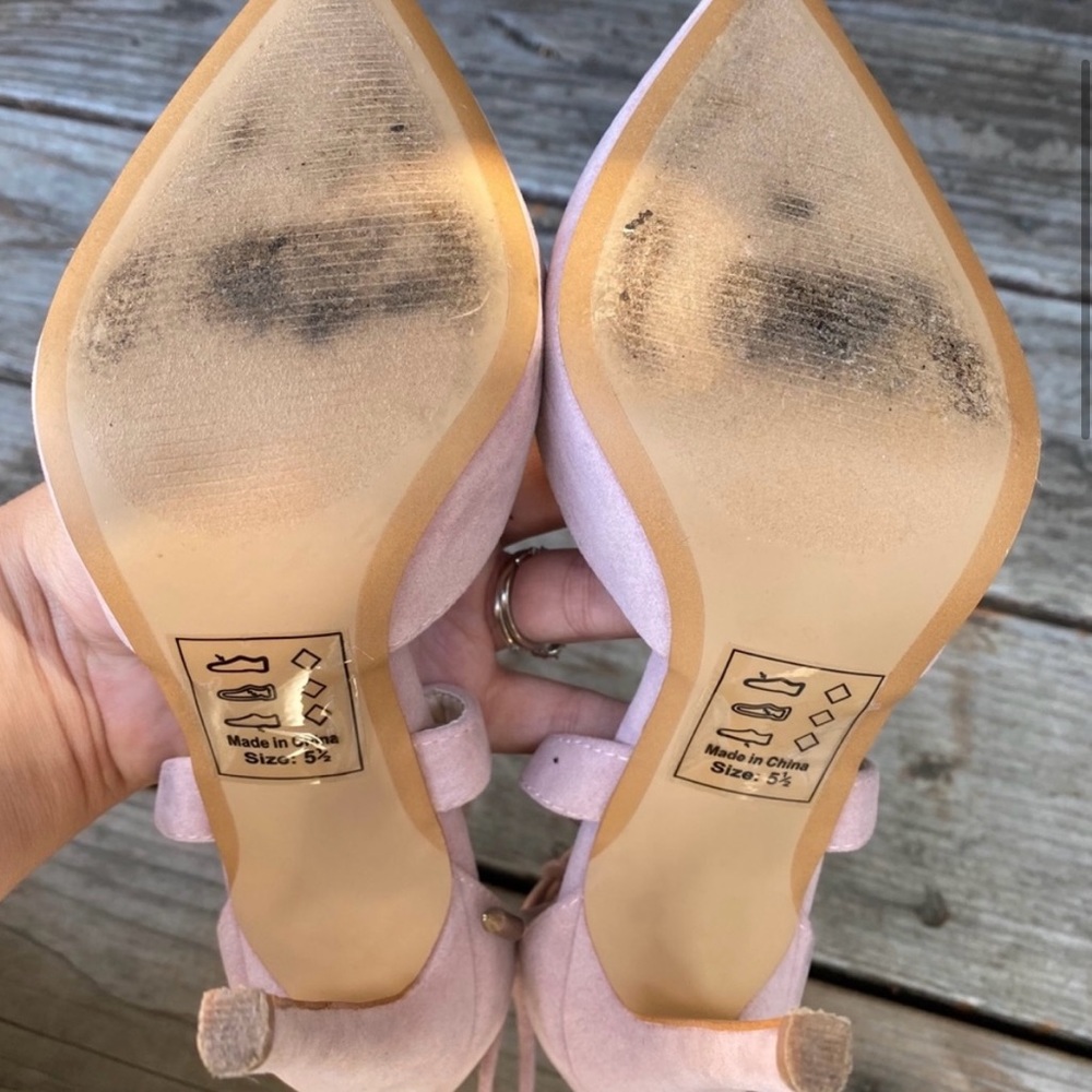 Lulu’s Pink Suede Stiletto Heels - Picture 2 of 2